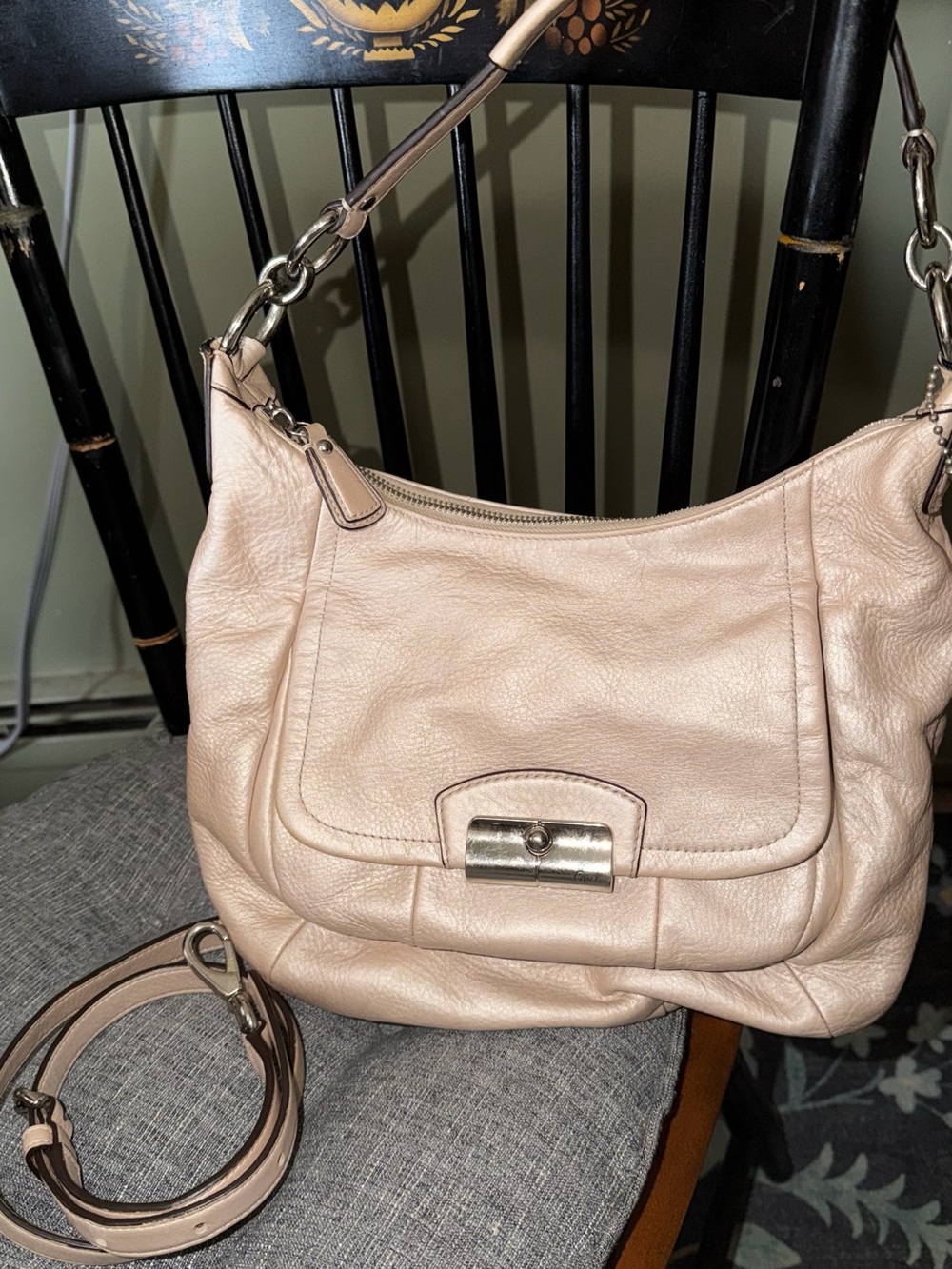 Coach Pebbled Leather Shoulder Bag in Blush